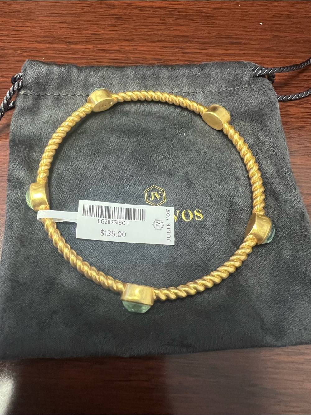 Julie Vos Gold Nassau Stone Bangle Bracelet - Picture 4 of 5
